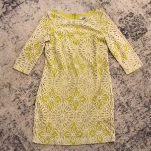 Green/white lace dress